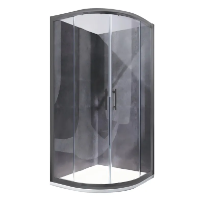 Душевая кабина без поддона Koer SR SC04-90x90x195-TR-07 прозрачное стекло Easy Clean 5мм, графит (KR5362)