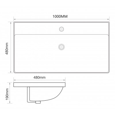 Раковина мебельная MIXXUS PREMIUM STYLE-1504 1000х480х190mm (MP6501)