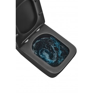 Унитаз подвесной Mixxus Premium QUADRO-0301-T3 BLACK 490х340х360mm, система смыва TORNADO (MP6587)