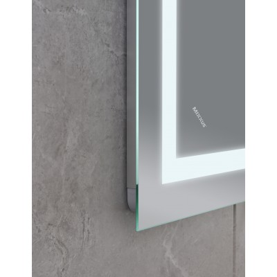 Зеркало Mixxus WARM MR02-70x50 с LED Touch, Anti-fog, димером, рег. яркости, часами (MI6668)