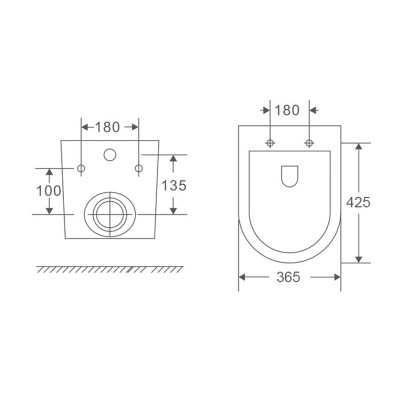 Унитаз подвесной Mixxus Premium Ellipse-0301-R 495x365x365mm, система смыва Rimless (MP6460)