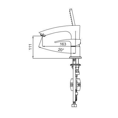 Смеситель на борт ванны на 3 отверстия KOER KB-43007-01 (KR3452), хром