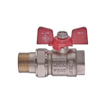 Кран с американкой Nolf NFC.921-08-3/4" FM ГШБ, ручка "бабочка" красная (NF3151) Кран с американкой Nolf NFC.921-08-3/4" FM ГШБ, ручка "бабочка" красная (NF3151)