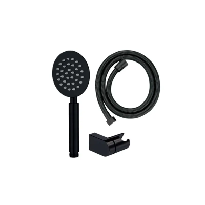 Душевой набор Mixxus Shower SET-01.SUS Black (шланг, лейка, кронштейн) из нержавеющей стали (MI6158)