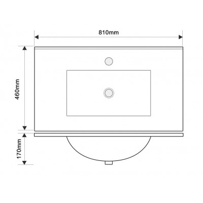 Раковина мебельная Mixxus Premium CUBIC-1503 810х460х170mm (MP6497)
