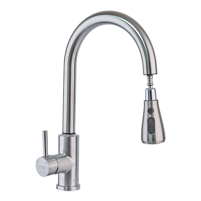 Смеситель для кухни сенсорный с выдвижной лейкой Mixxus LUX-014 Sensor (нержавеющая сталь) (MI6230)