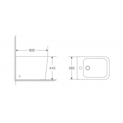 Биде напольное MIXXUS PREMIUM QUADRO-0601 600х355х410mm (MP6589)