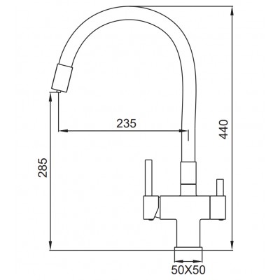 Смеситель для кухни с выходом для очищенной воды Koer KB-72023-01 (KR5008)