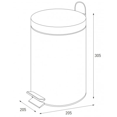Мусорное ведро круглое Zerix Solo-TC0107 SS Color 7 л цвет нержавейка (ZX5899)