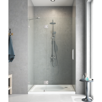 Дверь в нишу Koer SR SD04-120x200-TR-01 прозрачное стекло Easy Clean 10мм, хром (KR5387)