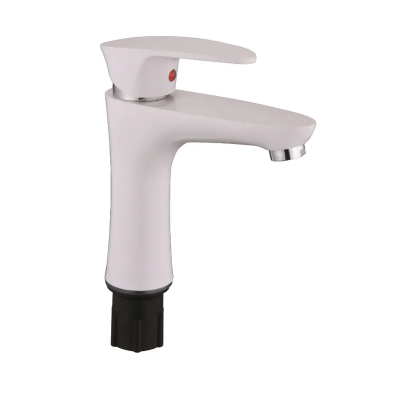 Смеситель для умывальника Plamix Cezar-001 SET White (с подводом) (PM0661) Смеситель для умывальника Plamix Cezar-001 SET White (с подводом) (PM0661)