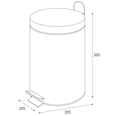 Мусорное ведро круглое Zerix Solo-TC0107 Black 7 л цвет черный (ZX5900)