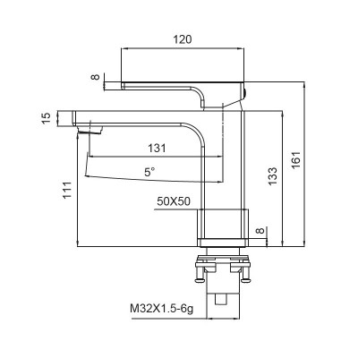 Смеситель для умывальника KOER KB-10009-01 (KR3498), хром