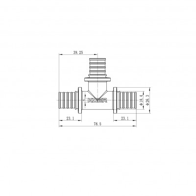 Тройник равнопроходной Koer KA.T20 - 20(2.8mm) x 20(2.8mm) x 20(2.8mm) (KR4885)