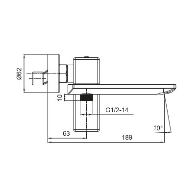 Смеситель для ванны с коротким изливом KOER KB-41010-01 (KR3484), хром