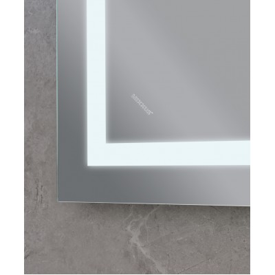Зеркало Mixxus WARM MR02-70x50 с LED Touch, Anti-fog, димером, рег. яркости, часами (MI6668)