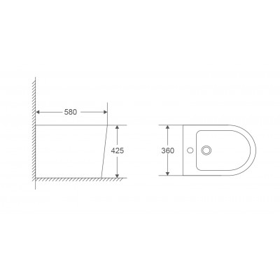 Биде напольное Mixxus Premium BEVEL-0601 580х360х425mm (MP6598)