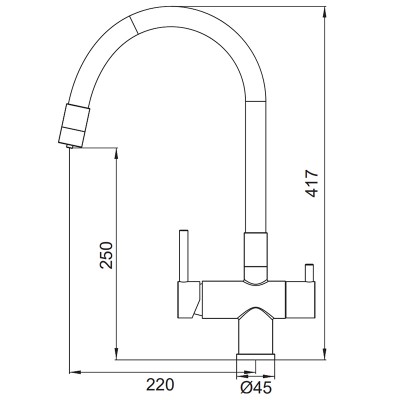 Смеситель для кухни с выходом для питьевой воды Koer KB-72002-07 (KR5003)