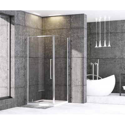 Душевая кабина без поддона Mixxus Premium BEVEL SC01-90x90x195-TR Chrome прозрачное стекло 6мм (MI6863)