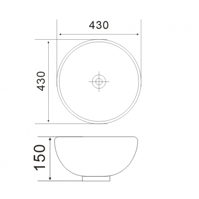 Раковина накладная Mixxus Premium ELLIPSE-0205 430х430х175mm с переливом (MP6530)