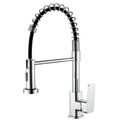 Смеситель для кухни Ibergrif Trento M14006 с силиконовым изливом пружина (LL2014)