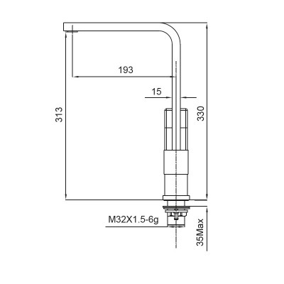 Смеситель для кухни KOER KB-70010-01 (KR3488), хром