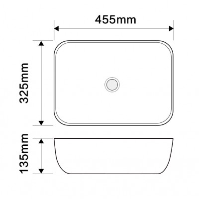 Раковина накладная Mixxus Premium DIVERSE-0112 MARBLE 455х325х135mm (MP6543)