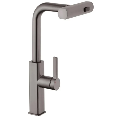 Смеситель для кухни с выдвижным изливом Mixxus Premium HAMMER 014 GRAPHITE (MI6955)