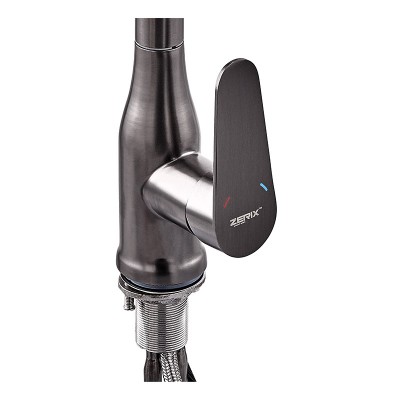 Смеситель для кухни с выдвижной лейкой Zerix PUL-014 Graphite SUS304 (цвет графит) (ZX5036)