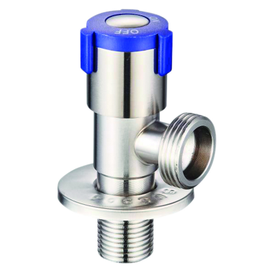 Кран для подключения сантехприборов Zerix VAL-08-1/2x3/4 из нержавеющей стали SUS304 (синий) (ZX5101)