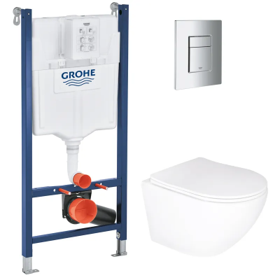 Комплект Grohe Set Унитаз ELLIPSE-0305-T3 + Инсталляция UA388400WG + панель 38732000 (388400WGELLIPS0305T3)