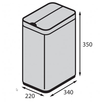 Мусорное ведро сенсорное прямоугольное Koer TC-020112-02 12 л цвет нержавейка (KR5582)