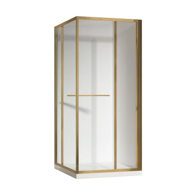 Душевая кабина без поддона Koer SR SC09-90x90x200-R-TR-12 прозрачное стекло Easy Clean 6мм Матовое золото (KR5771)