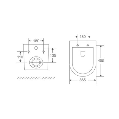 Унитаз подвесной Mixxus Premium Ellipse-0303-R 520x365x360mm, система смыва Rimless (MP6463)