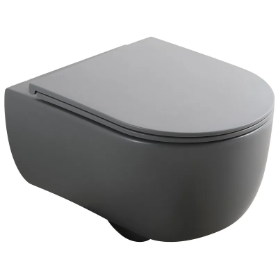 Унитаз подвесной Mixxus Premium TOPPER-0303-R GRAY 495x370x350mm система смыва RIMLESS (MP6657)