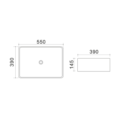 Раковина накладная Mixxus Premium QUADRO-0108 GRAY 550x390x145mm (MP6652)