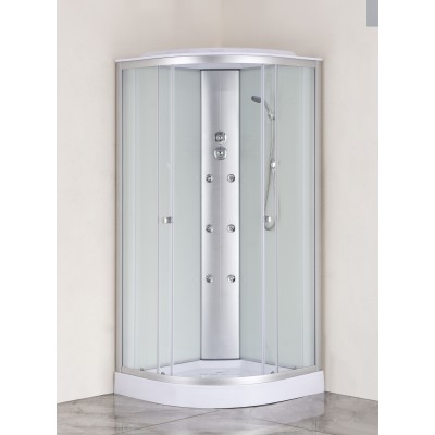 Бокс душевой с гидромассажем Mixxus STRONG SBH02-90x90x215-FB SATIN низкий поддон (MI6890)