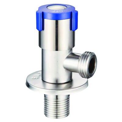 Кран для подключения сантехприборов Zerix VAL-06-1/2x1/2 из нержавеющей стали SUS304 (синий) (ZX5099)