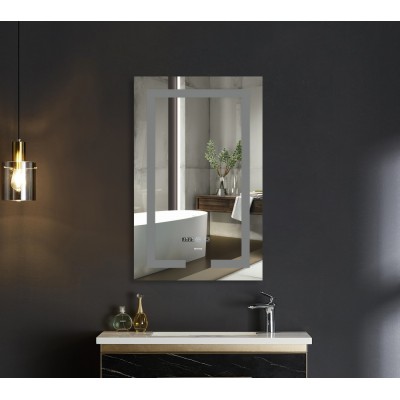 Зеркало Mixxus HARD MR06-60x80 с LED Touch, Anti-fog, димером, регулировкой яркости, часами (MI6929)