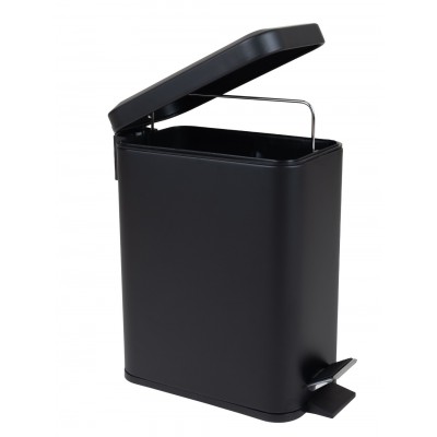 Мусорное ведро с плавным закрытием прямоугольное Zerix Sansa-TC0105 Black 5 л цвет черный (ZX5894)