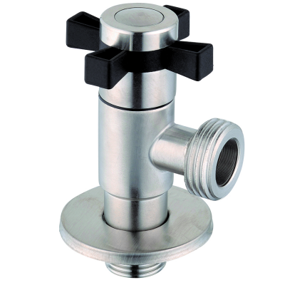 Кран для подключения сантехприборов Zerix VAL-10-1/2x3/4 из нержавеющей стали SUS304 (ZX5103)