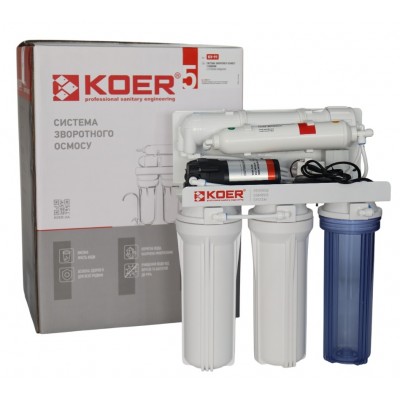 Система обратного осмоса KOER KV-91 5 ступеней + насос, мембрана 75 галлон (KR5327)
