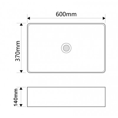Раковина накладная с переливом Mixxus Premium QUADRO-0209 600х370х140mm (MP6522)