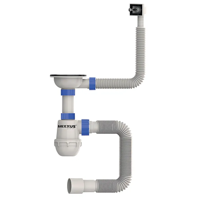 Сифон для кухни Mixxus SK-02-A 3 1/2"x40 с нержавеющей сеткой, гибким прямоугольным переливом (MI8194) Сифон для кухни Mixxus SK-02-A 3 1/2"x40 с нержавеющей сеткой, гибким прямоугольным переливом (MI8194)