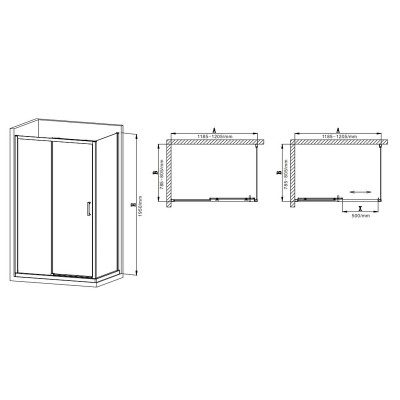 Душевая кабина без поддона Mixxus Premium DIVERSE SC03-120x80x195-TR Chrome прозрачное стекло 6мм (MI6867)