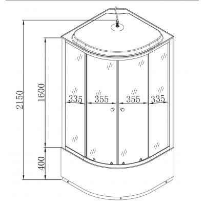 Бокс душевой без гидромассажа Mixxus STRONG SB01-90x90x215-GR SATIN с высоким поддоном (MI6885)