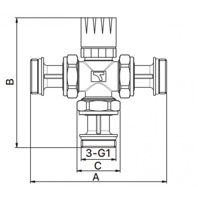 Клапан термостатический Europroduct EP.0601 - 1'' трехходовой раздельный (EP6134)