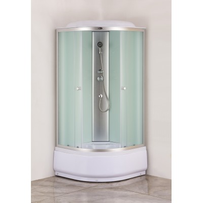 Бокс душевой без гидромассажа Mixxus STRONG SB01-90x90x215-FB SATIN с высоким поддоном (MI6884)