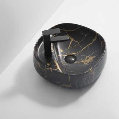 Раковина накладная MIXXUS PREMIUM WAVE-0201 MARBLE 430х430х150mm с отверстием под смеситель (MP6536