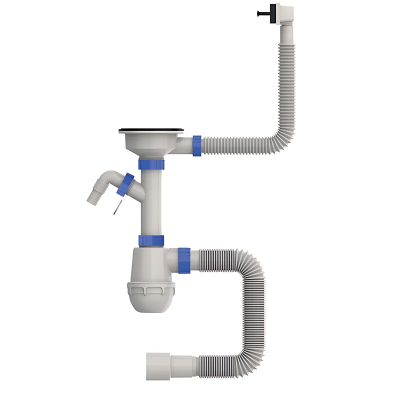 Сифон для кухни Mixxus SK-05-BL 3 1/2"x40 с пластиковой сеткой, отводом для стиральной машины, MI8192 Сифон для кухни Mixxus SK-05-BL 3 1/2"x40 с пластиковой сеткой, отводом для стиральной машины, MI8192